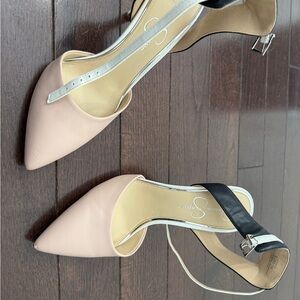 Jessica Simpson Pink and Black Heels